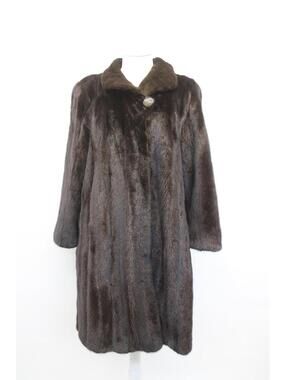 Mint Canadian Dark Ranch Mink Fur Coat Women Woman Size 4-6 Sheared Mink Collar